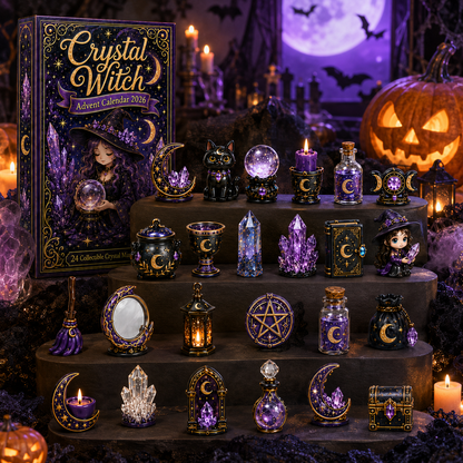 Crystal Witch Advent Calendar 2026 – 24 Days of Magical Crystal Miniatures, Mystical Witchy Collectibles & Enchanting Gifts for Fantasy Lovers