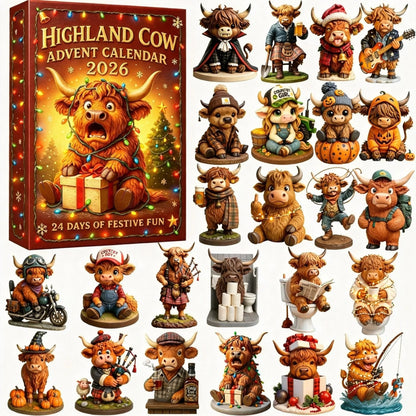 🎄 24 Days of Highland Cows Christmas Advent Calendar 2026 | 24 Unique 3D Cow Figures