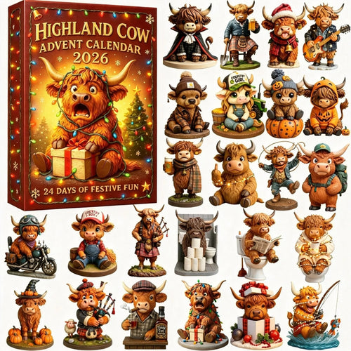 🎄 24 Days of Highland Cows Christmas Advent Calendar 2026 | 24 Unique 3D Cow Figures