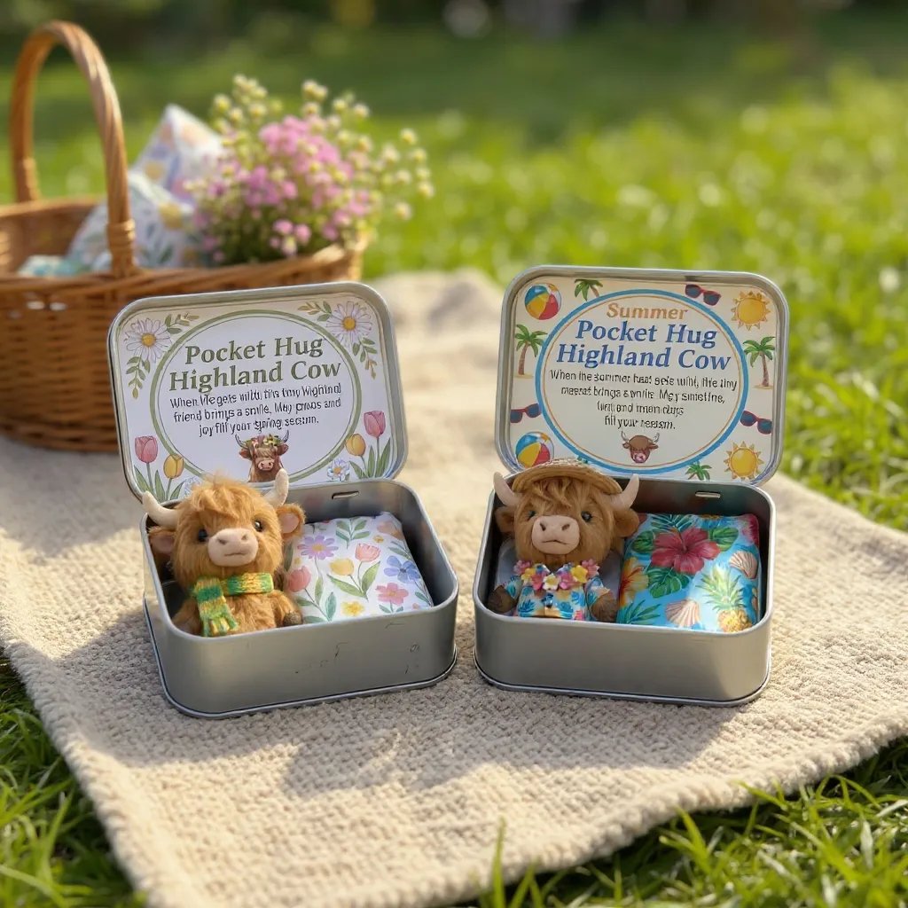 🌾🐮Pocket Hug Highland Cow Gift Set – A Little Hug You Can Carry Anywhere 💛