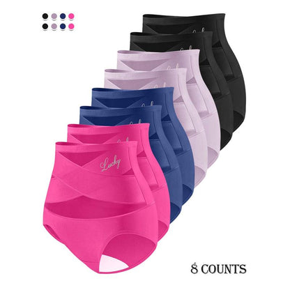 🌸 Last Day Special Price £9.99 ! 🔥Plus-Size High-Waist Cross Tummy Control Panties