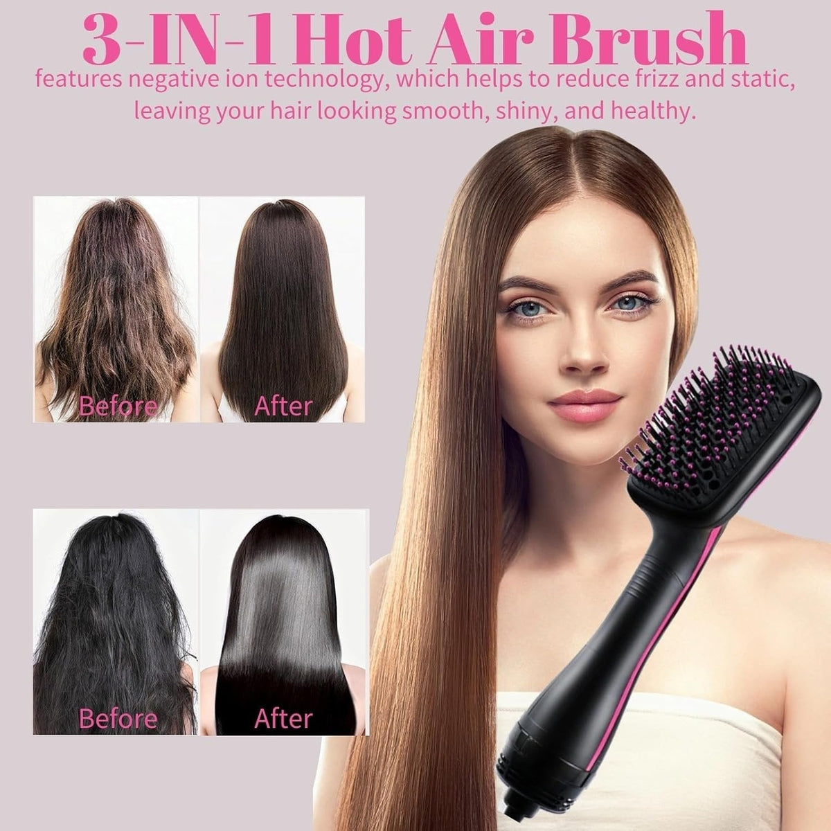 Hair Dryer Brush Blow Dryer Brush in One, 3 in 1 One Step Hair Dryer and Styler