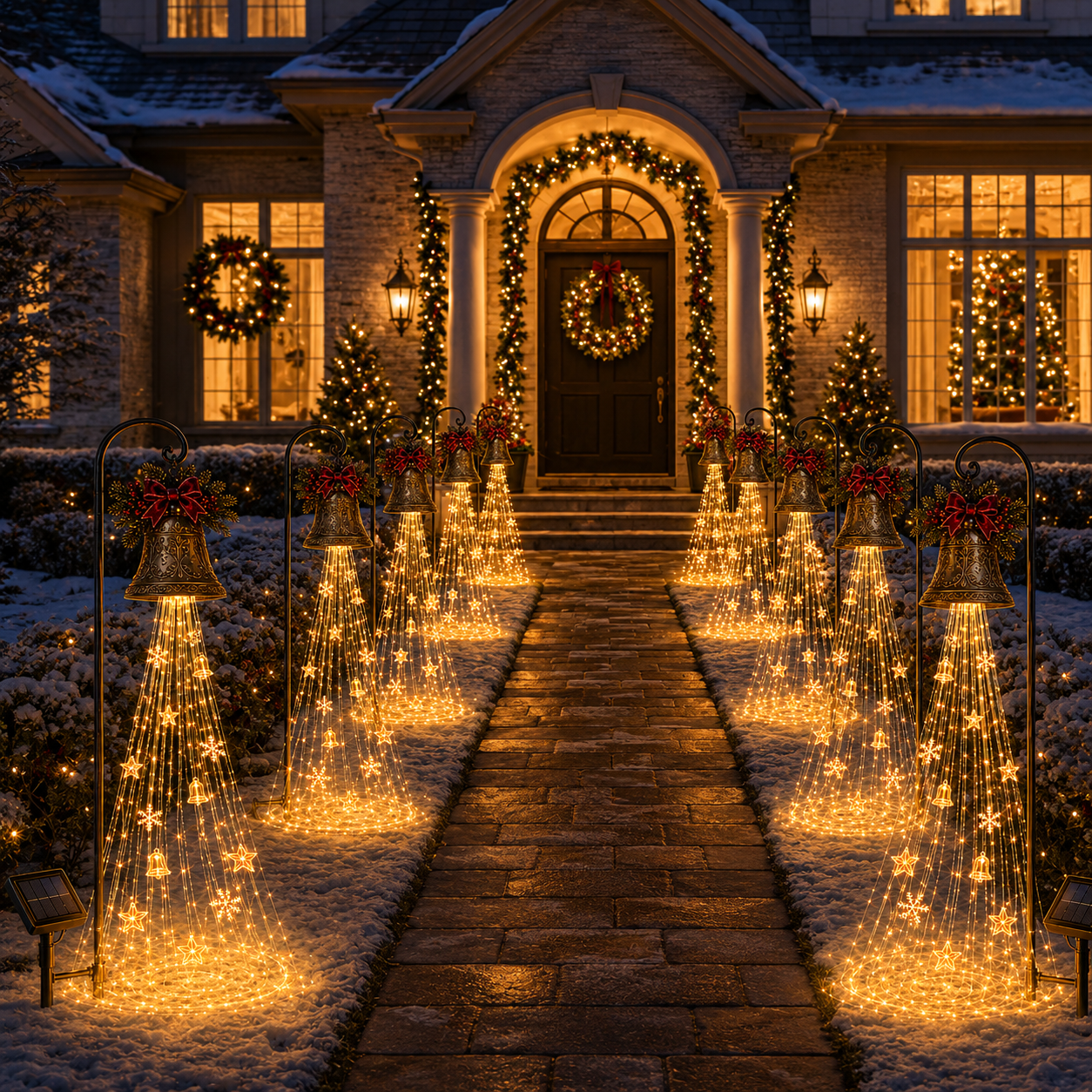 🔥Hot Sale 49% OFF🎄 Christmas Bell Cascade Solar Yard Light✨