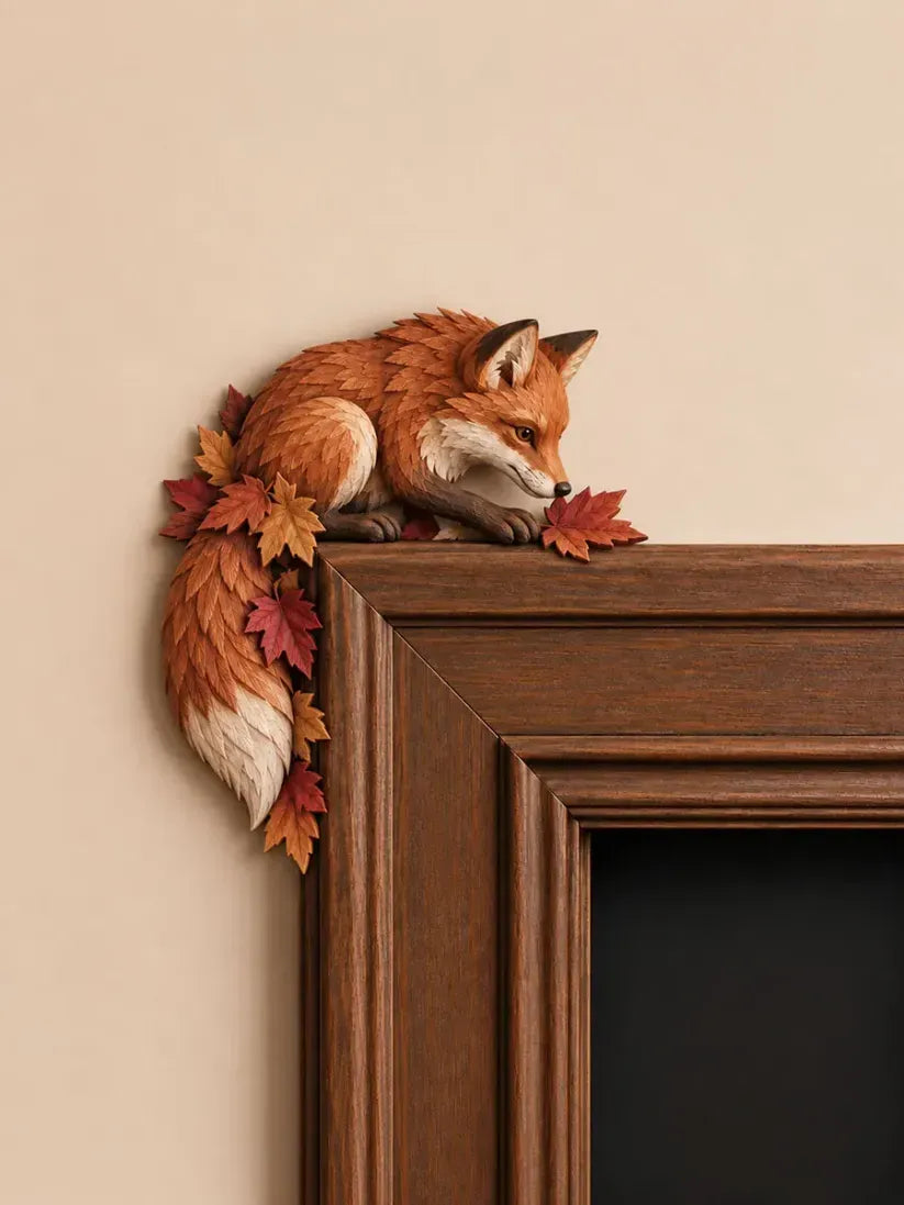 🔥LAST DAY 49% OFF - 🦊Autumn Fox & Maple Leaves Door Frame Corner Decor