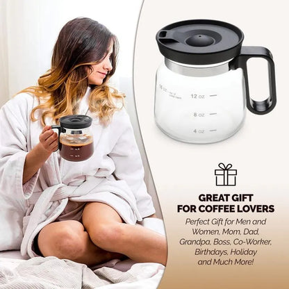 16 Oz Glass Coffee Mug – Coffee Pot Style