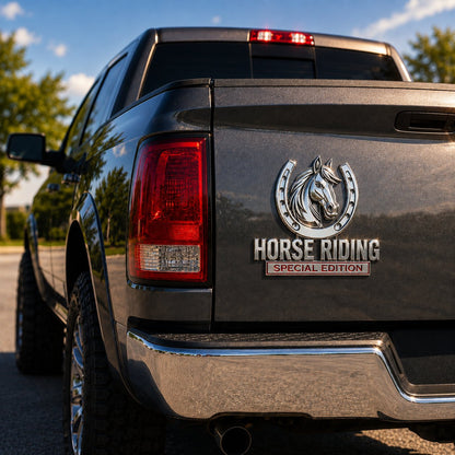 🐎 Horse Riding Special Edition  Chrome Metal Car Emblem