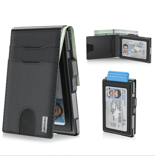 ⚡Hot Sales 49% OFF🔥Pop-Up Aluminum Wallet for Men – RFID Blocking, Slim Leather Front Pocket, Cash Slot & ID Window, Gift Box Included