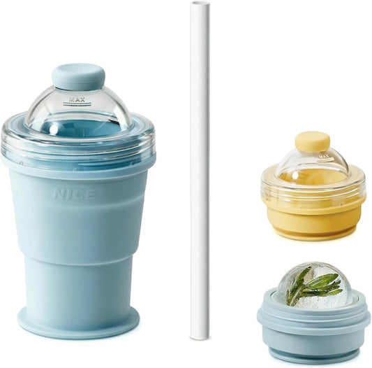 🔥2-in-1 Collapsible Silicone Ice🧊 Ball Maker Cup