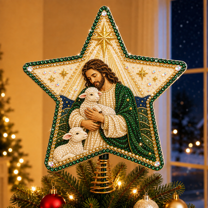 🔥🔥Christian Faith Pearl Diamond Art Christmas Tree Topper Kit⭐