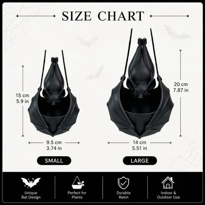 Gothic Bat Hanging Planter For Halloween Decor