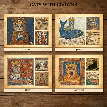Medieval Cats with Crowns Calendar 2027