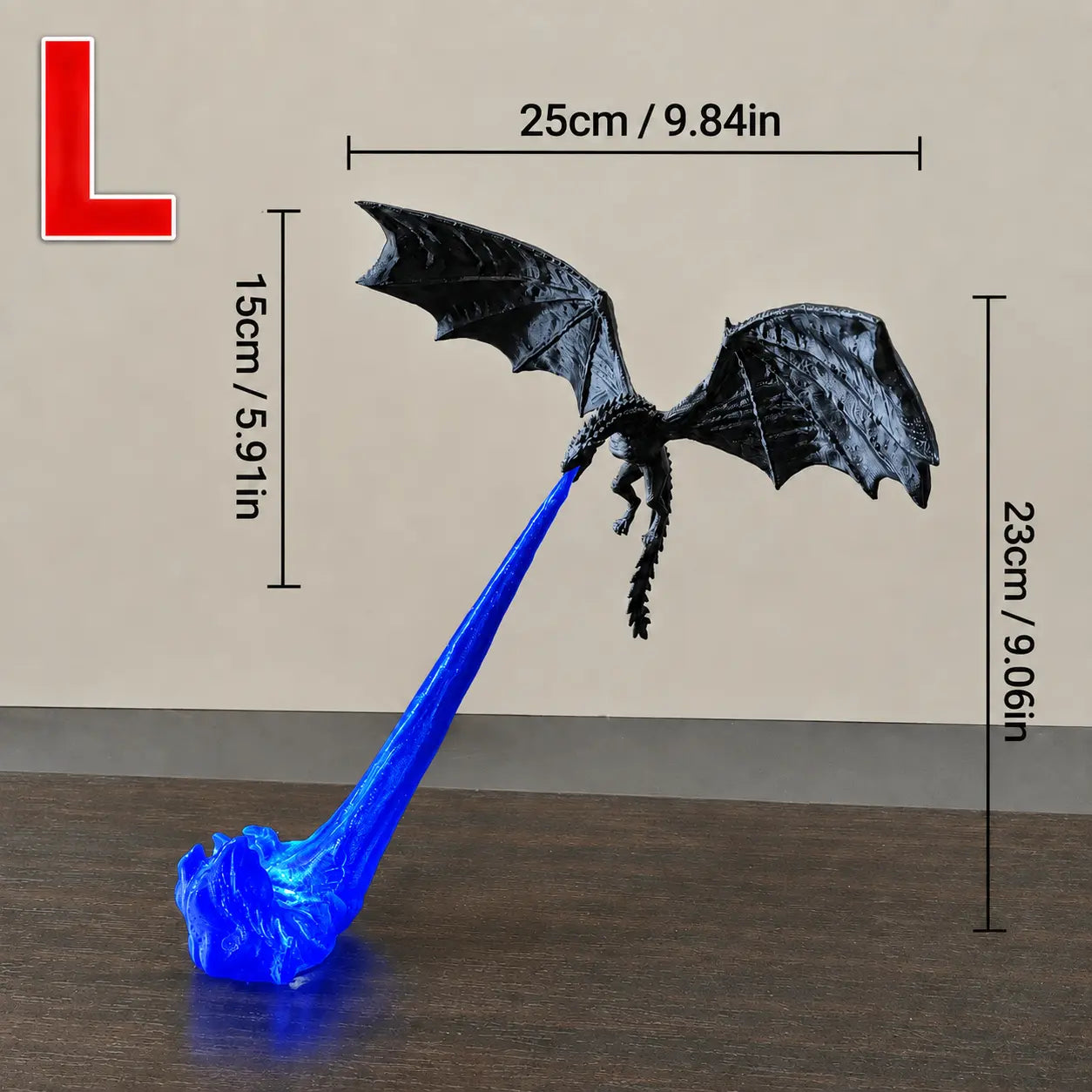 3D-Printed Illuminated Dragon Flame Book Nook – Mystical Fantasy Bookshelf Décor