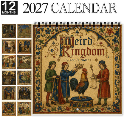 🔥LAST DAY 48% OFF - 👑Weird Kingdom 2027 Wall Calendar – 12 Months of Curious Portraits & Whimsical Moments