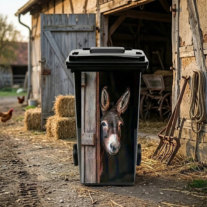 🐮 Highland Cattle Floral Print Bin Sticker