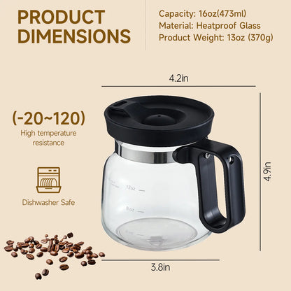 16 Oz Glass Coffee Mug – Coffee Pot Style