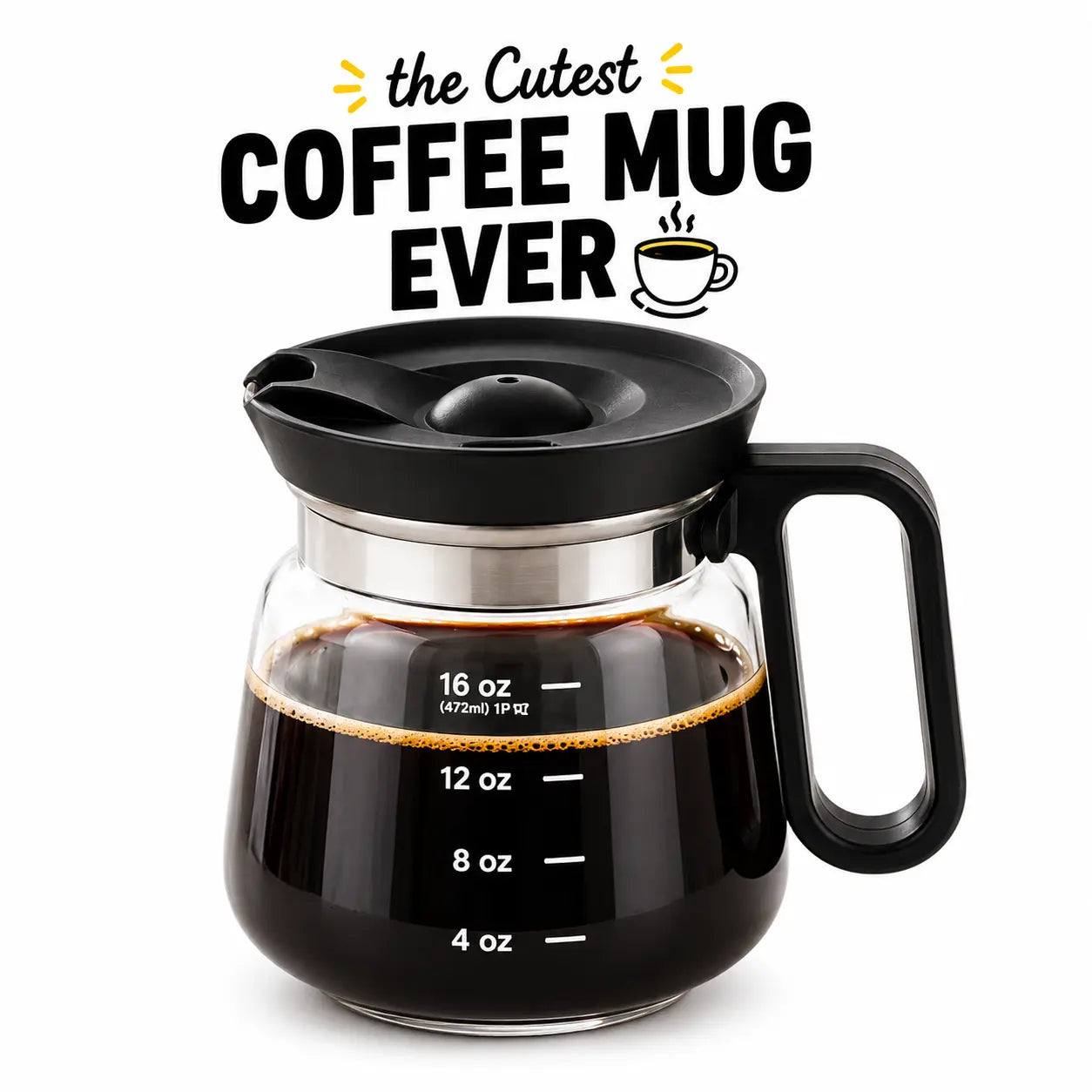 16 Oz Glass Coffee Mug – Coffee Pot Style