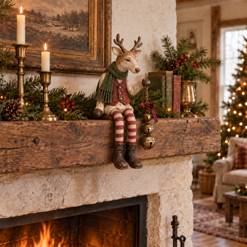 Vintage Old Reindeer Shelf Sitter