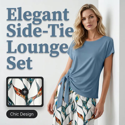 👚  NOW! 🌸 Women's Side-Tie Top & Patterned Pants Set – Flowy, adjustable fit & perfect for summer vacations or resort wear 👖