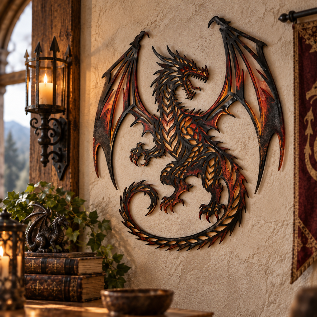 🐉‘Fiery Dragon’  Metal Wall Art