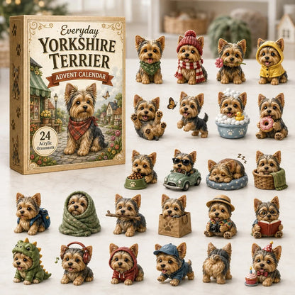Yorkshire Terrier Advent Calendar – 24 Unique Yorkie Acrylic Ornaments & Daily Christmas Surprises