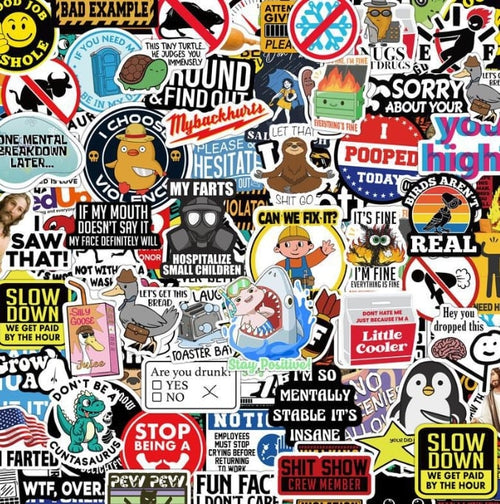 🔥🔥150Pcs Blue Collar Funny Stickers 👷‍♂️