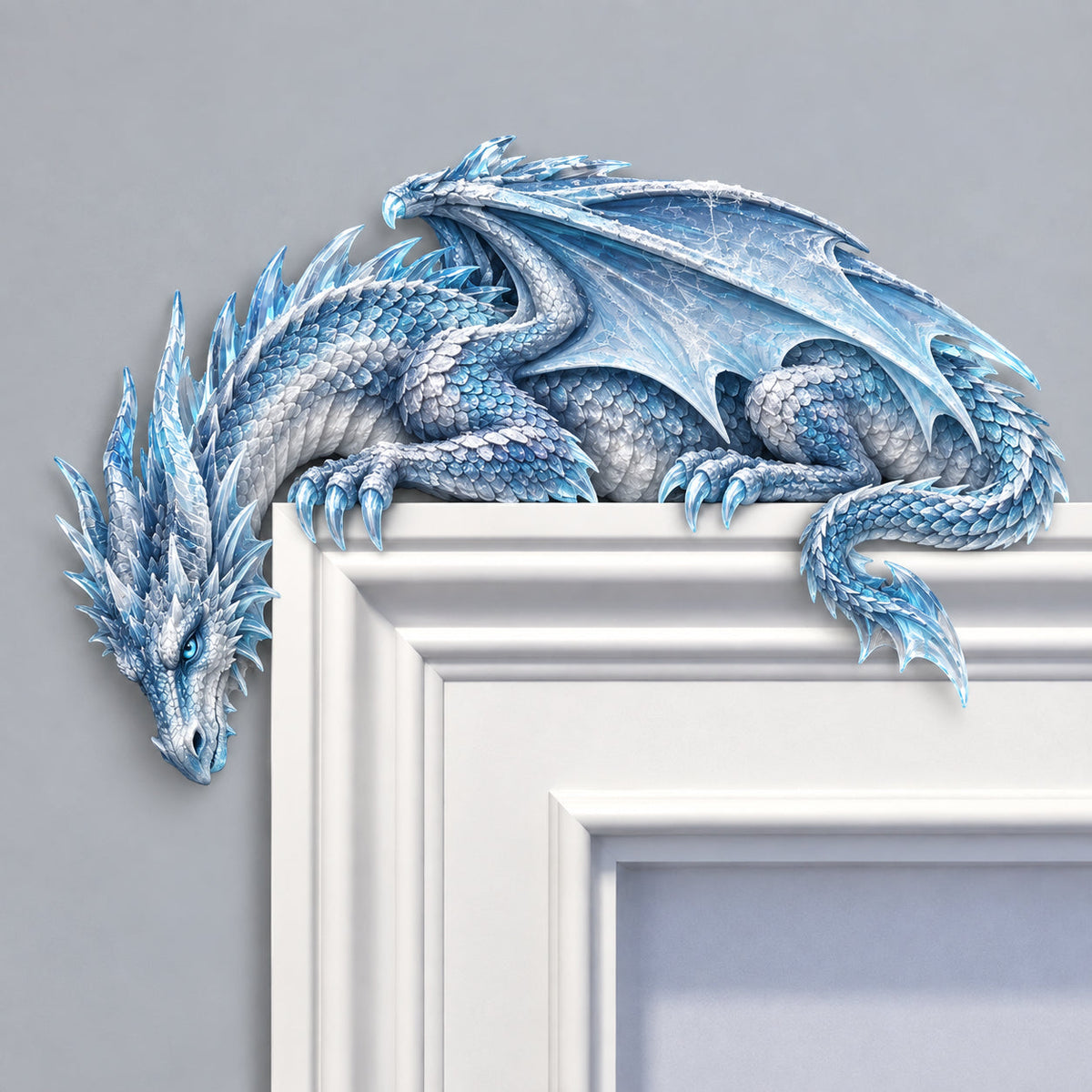 ⏳ Last Day 48% OFF – 🐉🔥 Sleeping Dragon Door Topper | Medieval Fantasy Dragon Guardian Wall Décor for Doorway, Gaming Room & Gothic Home 🏰✨
