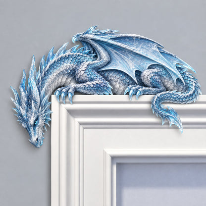 ⏳ Last Day 48% OFF – 🐉🔥 Sleeping Dragon Door Topper | Medieval Fantasy Dragon Guardian Wall Décor for Doorway, Gaming Room & Gothic Home 🏰✨