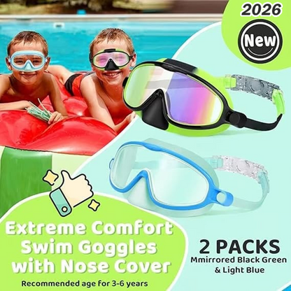 🏊‍♀️Buy 1 Get 1 Free🏊‍♀️-HD children's large frame waterproof and anti-fog swimming goggles