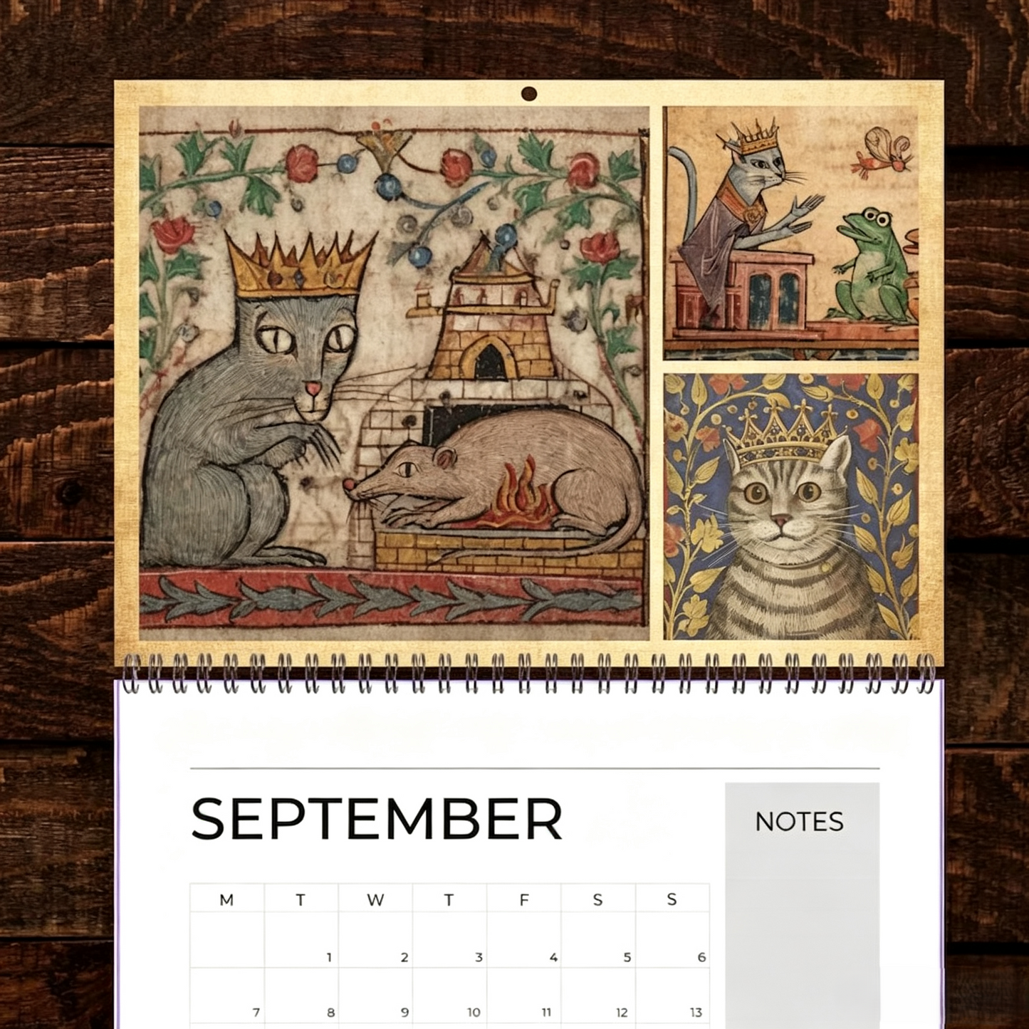 Medieval Cats with Crowns Calendar 2027