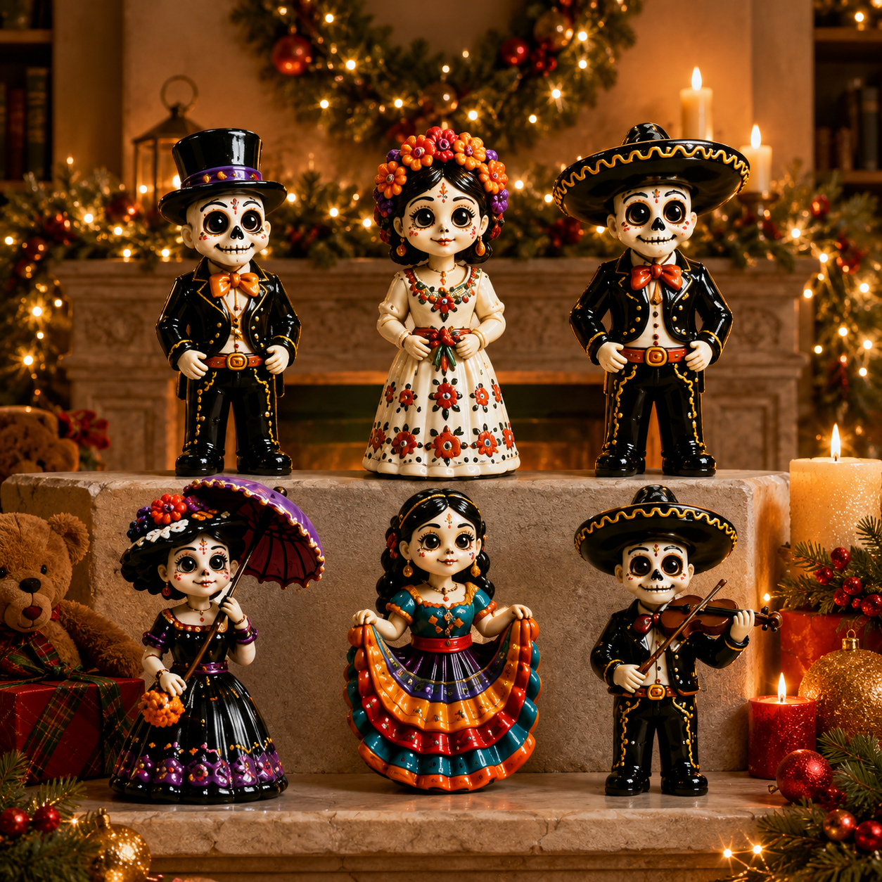 High-quality miniature model✨2026 Day of the Dead Advent Calendar – 24 Days of Mystery Collectible Figurines, Sugar Skull Characters & Festive Holiday Surprises