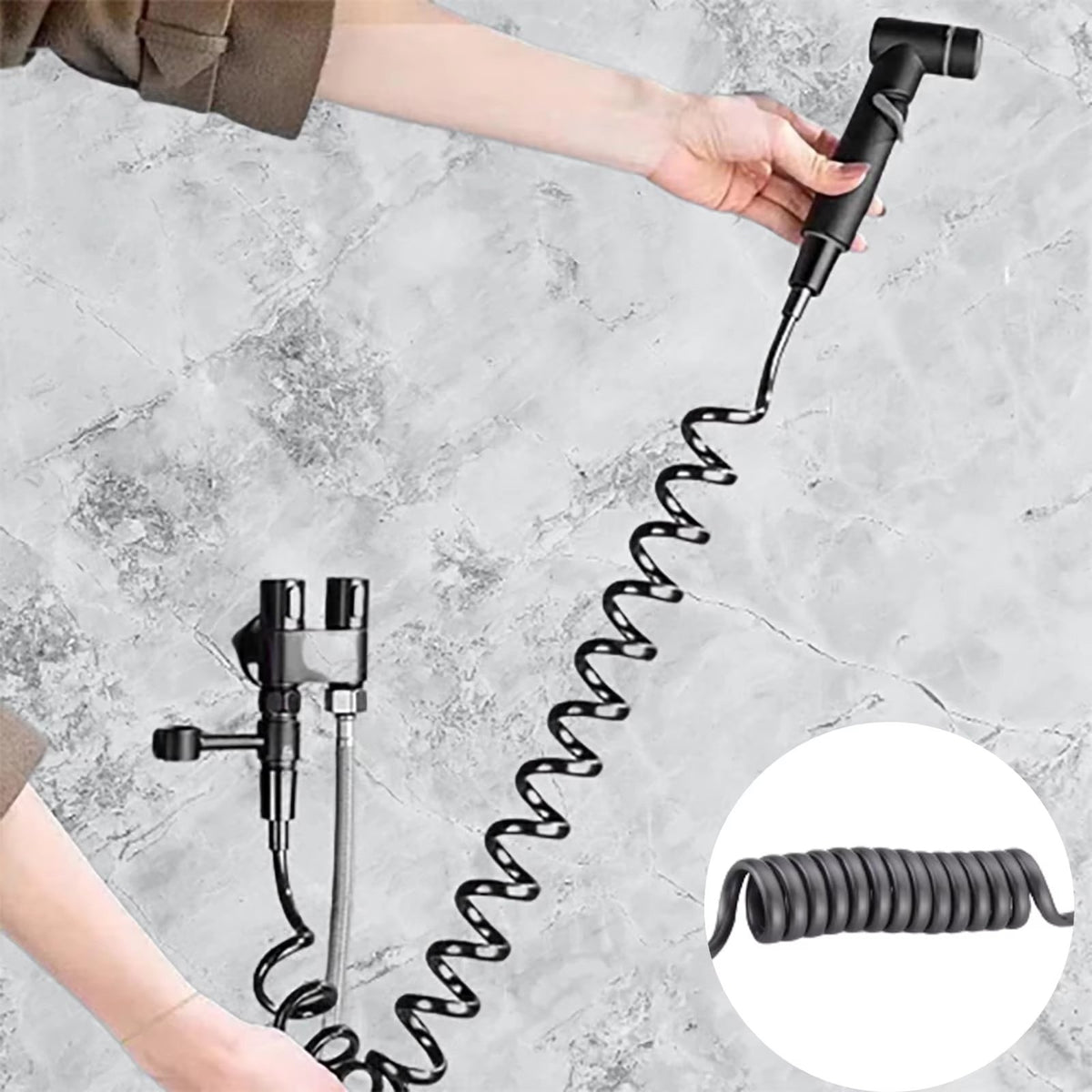1-In-2-Handheld Out Dual Control Valve Bidet Sprayer for Toilet