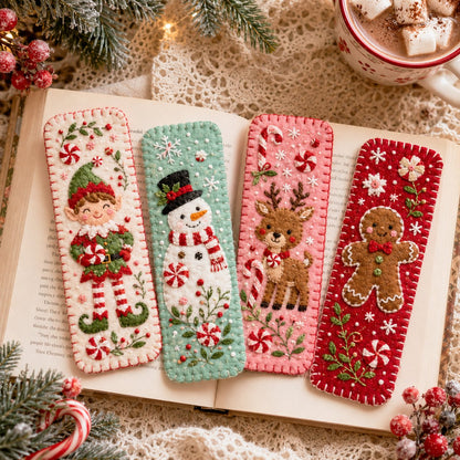 ⏳ Last Day 49% OFF – 🎄 DIY Felt Embroidery Bookmark Kit