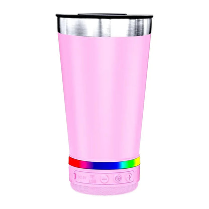 🔊 Stainless Steel Insulated Mug with Bluetooth Speaker – Rechargeable LED Light Cup for Music, Drinks & Outdoor Enjoyment