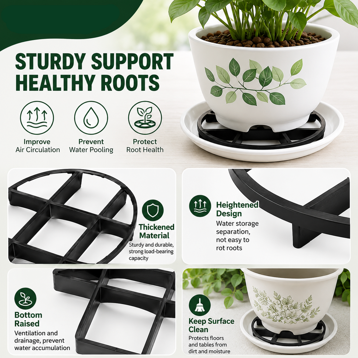 Plant Pot Riser Stand for Better Drainage & Healthy Roots