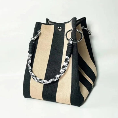 🏆👜 Limited-Time Sale: 49% OFF 🌴 Boho Striped Knit Bucket Handbag for Women – Handmade Summer Beach Shoulder Bag