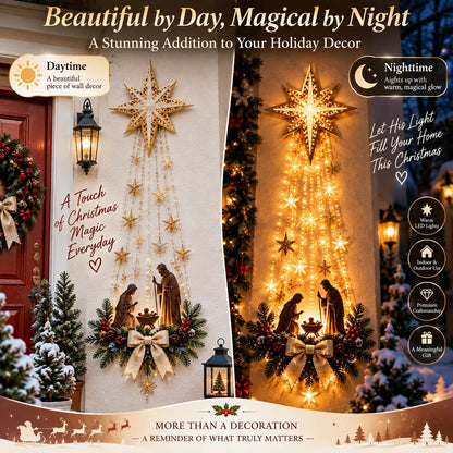🔥Buy 2 Get Free Shipping 🔥✝️ Bethlehem Star of Faith™ – Lighted Nativity Wall Decor✝️✝️