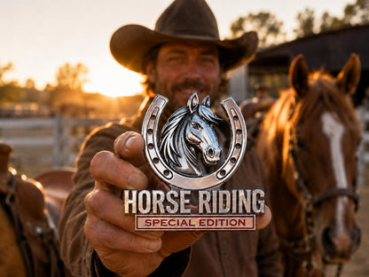 🐎 Horse Riding Special Edition  Chrome Metal Car Emblem