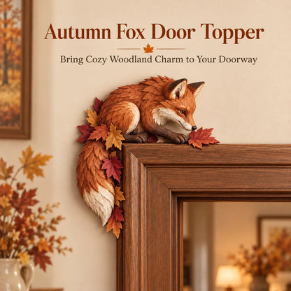 🔥LAST DAY 49% OFF - 🦊Autumn Fox & Maple Leaves Door Frame Corner Decor