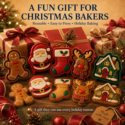 ⏳ Last Day 48% OFF – 🎄Christmas Mini Pie Mold Collection | Reusable Embossed Molds for Shaping Detailed Santa, Snowman, Reindeer, Tree & Holiday Pies 🥧✨