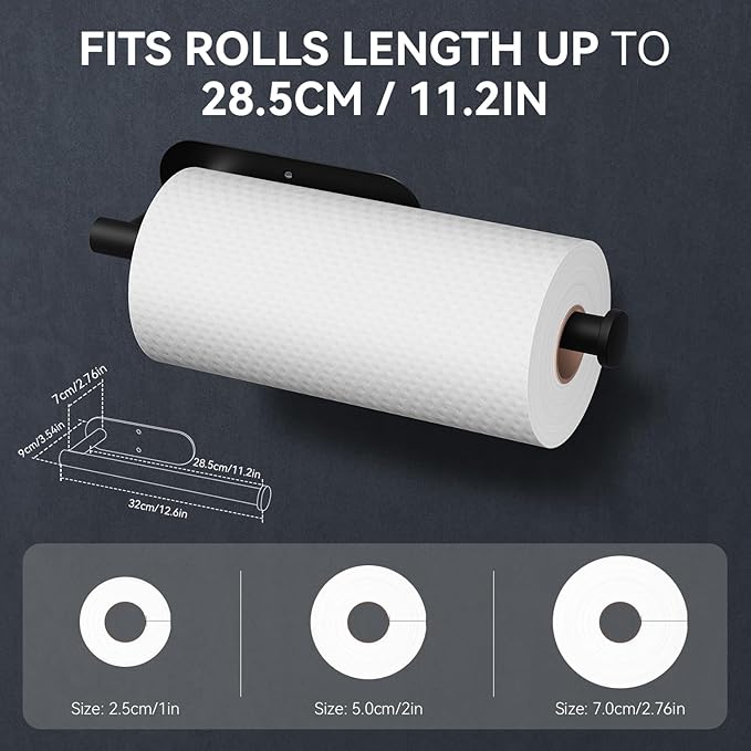 🔥LAST DAY 49% OFF-✨ EasyRoll Paper Towel Holder:No Drill Wall Mount 🧻