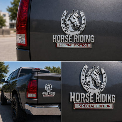🐎 Horse Riding Special Edition  Chrome Metal Car Emblem