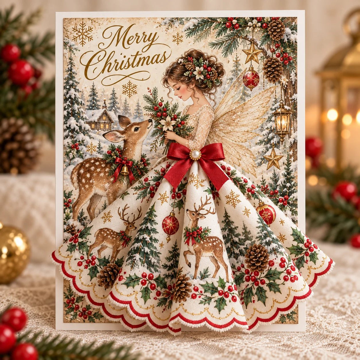 3D Christmas Angel Greeting Card