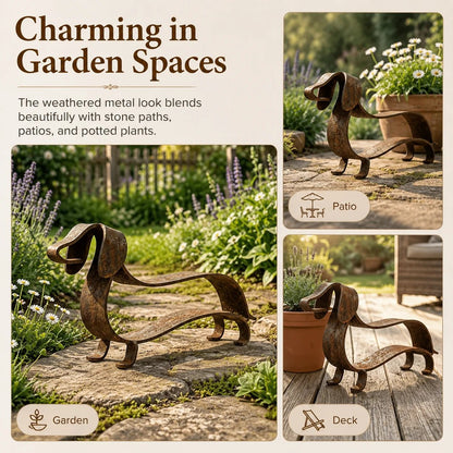 🐶🐴🎨Rustic Charm, Horse Dachshund Style — Metal Sculpture for Home & Garden
