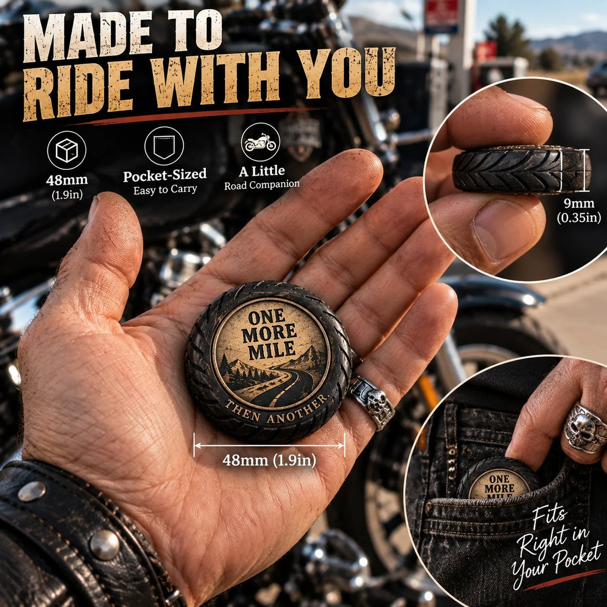 🏍️ 🛞One More Mile™ Pocket Hug for Riders