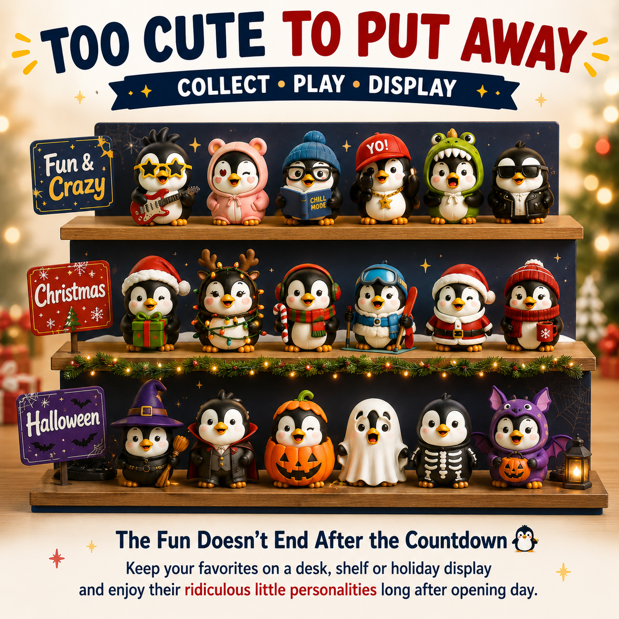 🐧 24 Days of Penguin Surprises Advent Calendar – 24 Unique Penguins, 3 Fun Editions