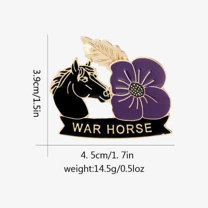 🌺Purple Poppy Horse Memorial Brooch Pin