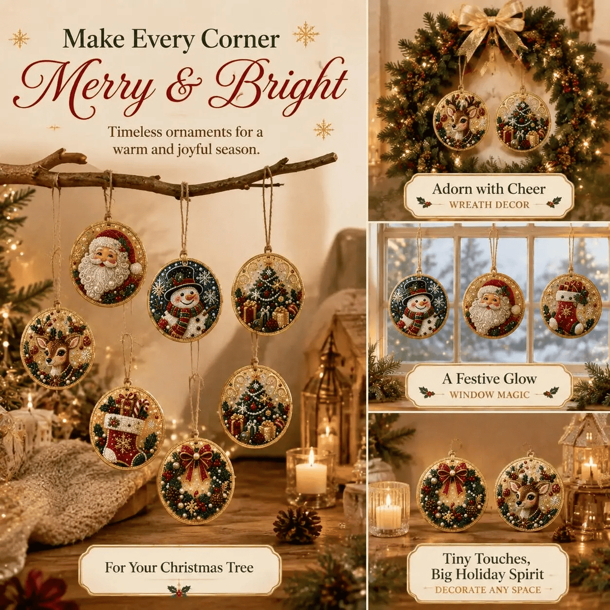 🔥Only $10.99 Last Day Promotion!🎄Christmas DIY Diamond Painting Ornaments Kit (6 PCS)🎅