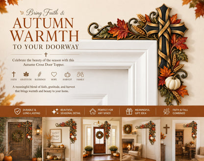 🍂 Autumn Door Frame Corner Topper –  Faith & Harvest Décor ✝️🎃