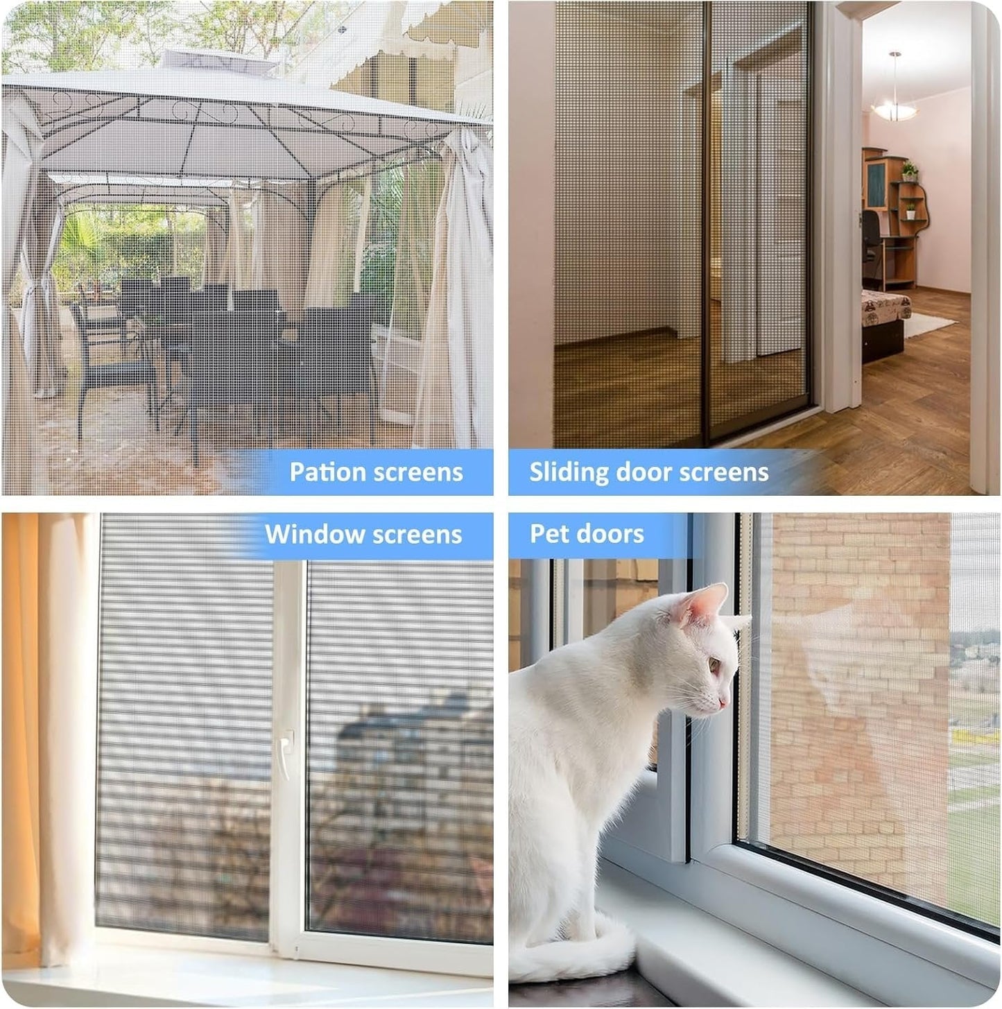 Self-Adhesive Window Fly Screen Mesh – Cut-to-Size Insect & Mosquito Net for Windows
