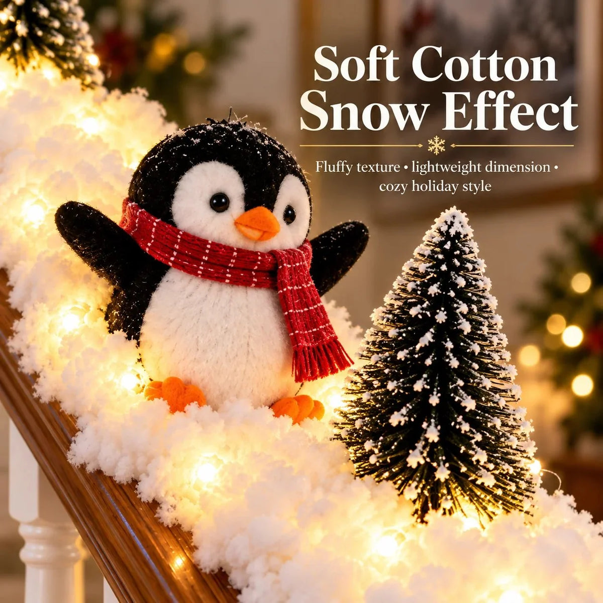 🔥Hot Sale 40% OFF🔥Playful Penguin Snowy Stair Railing Decor